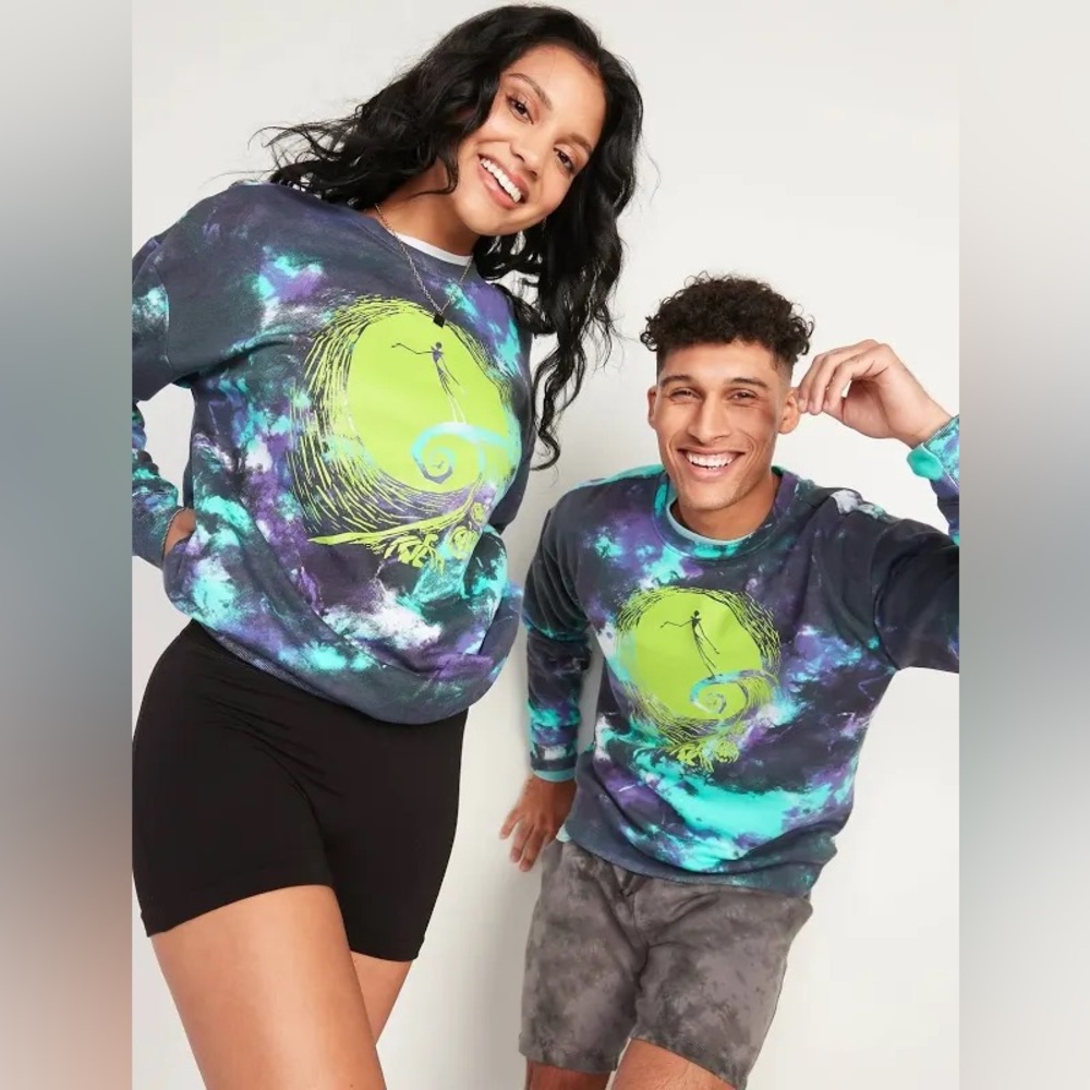 Disney Nightmare Before Christmas Tie Dye Sweatshirt Size Large NWOT - Picture 2 of 8